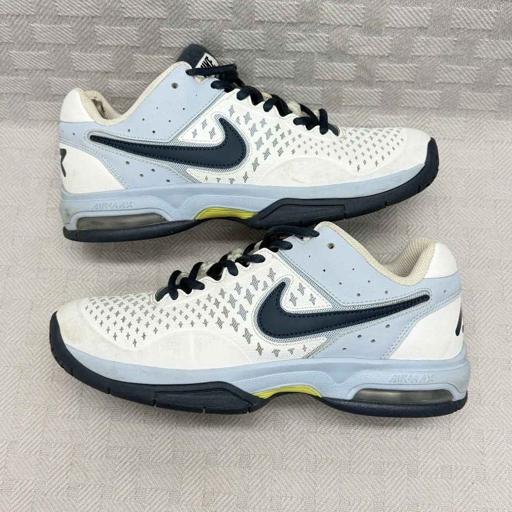 Nike‎ Air Max Cage Advantage Shoes Mens Size 6 White Tennis Cushioned 599360-144